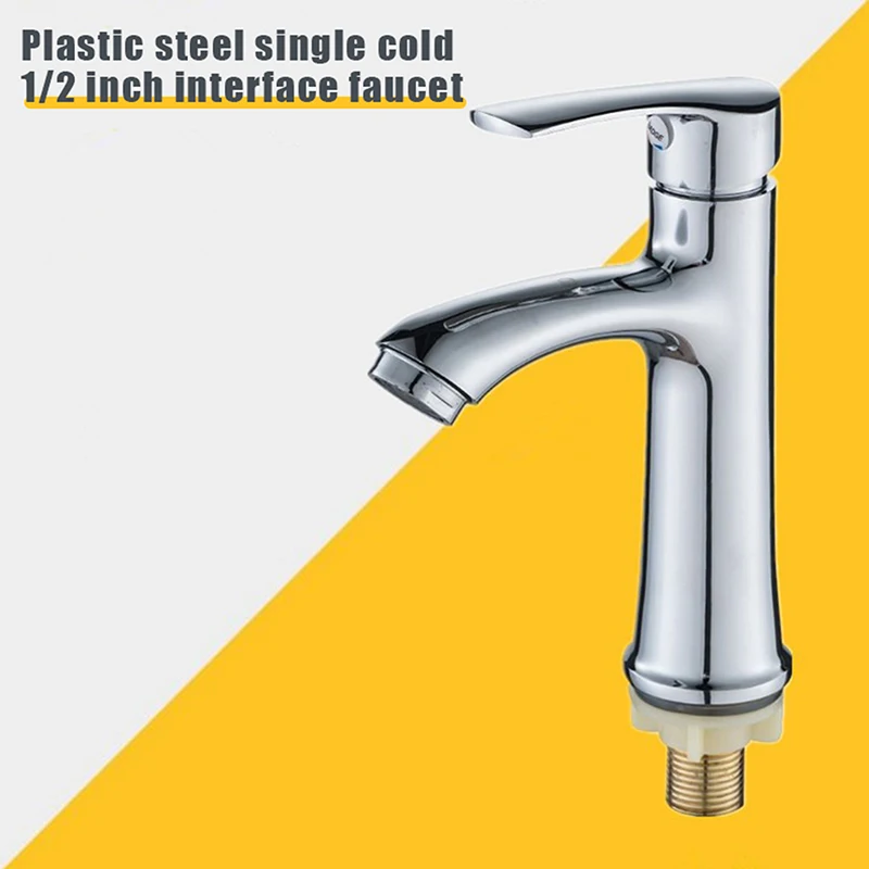 Rubinetto singolo per acqua fredda in acciaio plastico Rubinetto per lavabo per acqua fredda per WC pubblico monoforo Rubinetto in plastica Rubinetto singolo per acqua fredda