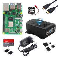 Hot Sale Raspberry Pi 4 Model B Complete Kit 4GB 8GB Optional Metal Case Fan Heatsinks Cable Power Supply for Rpi 4 B