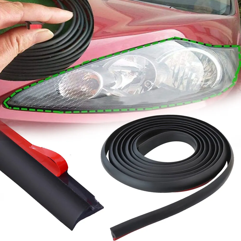 2meter Black Universal Automotive Gap Filling Slanted T-Bead Sealant Rubber Sealing Strip Car Accessories Waterproof Auto Parts