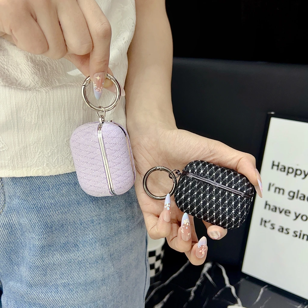 Luxury Exquisite Electroplated Sparkling Glitter With Hook Shock Proof Earphone Cover Case for AirPods 3 4 5 Pro 2 Pro 3