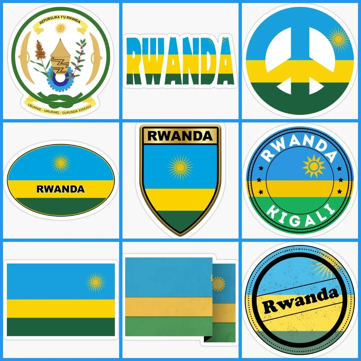 

Rwandan Flag Map Love Creative Stickers Van Accessories Laptop Vinyl Wall Bicycle Van Truck Window Car Glass Helmet Racing Decal