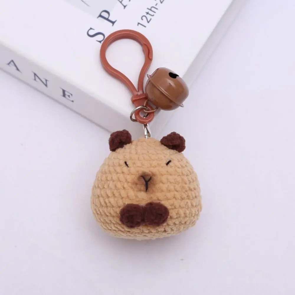 

New Handmade Capybara Bag Pendant Cartoon Crochet Knitted Doll Keychains Hanging Decoration Car Key Ring Gifts