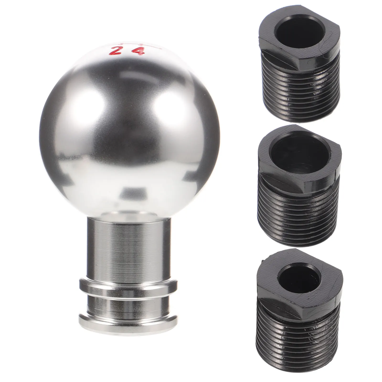 

1pc Aluminum Alloy Gear Knob Round Handle Head for Car Manual Shifter Stick Silver SK38 5-Speed Durable Car Accessories Lever