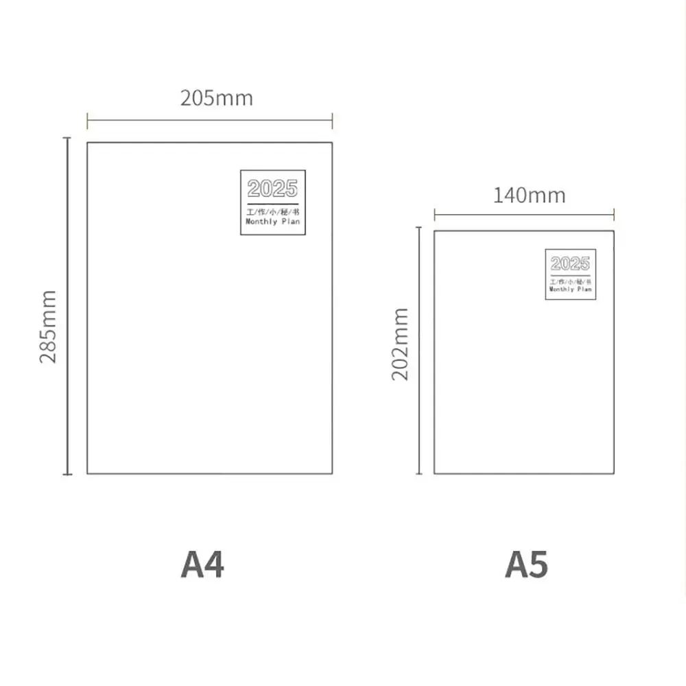 A4 A5 Schedules Notebook 24 Sheets Learning Plan Planner Notebook Life Check-in Work Efficiency 2025 Calendar Planner School