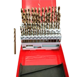 M35 Cobalt Drill Bit Set 51Pcs 1-6mm/41Pcs 6-10mm HSS-Co Straight Shank Twist Drill Hole Opener for Stainless Steel Wood Metal
