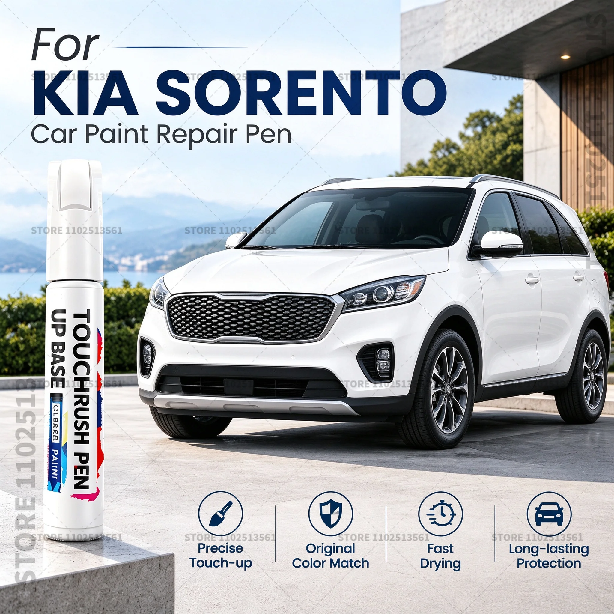 For Kia Sorento White Black Car Scratch Remover Paint Pen Touch Up Marker for Auto Body Repair Door Bumper Fender Accessories