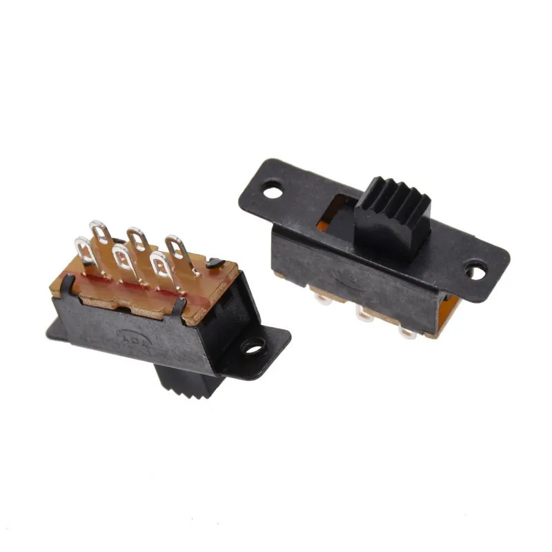 50Pcs SS22F25G7/3/4/5/6MM Panel Mount DC 50V 0.5A 2 Position DPDT 2P2T Mini Slide Switch 6 Pin