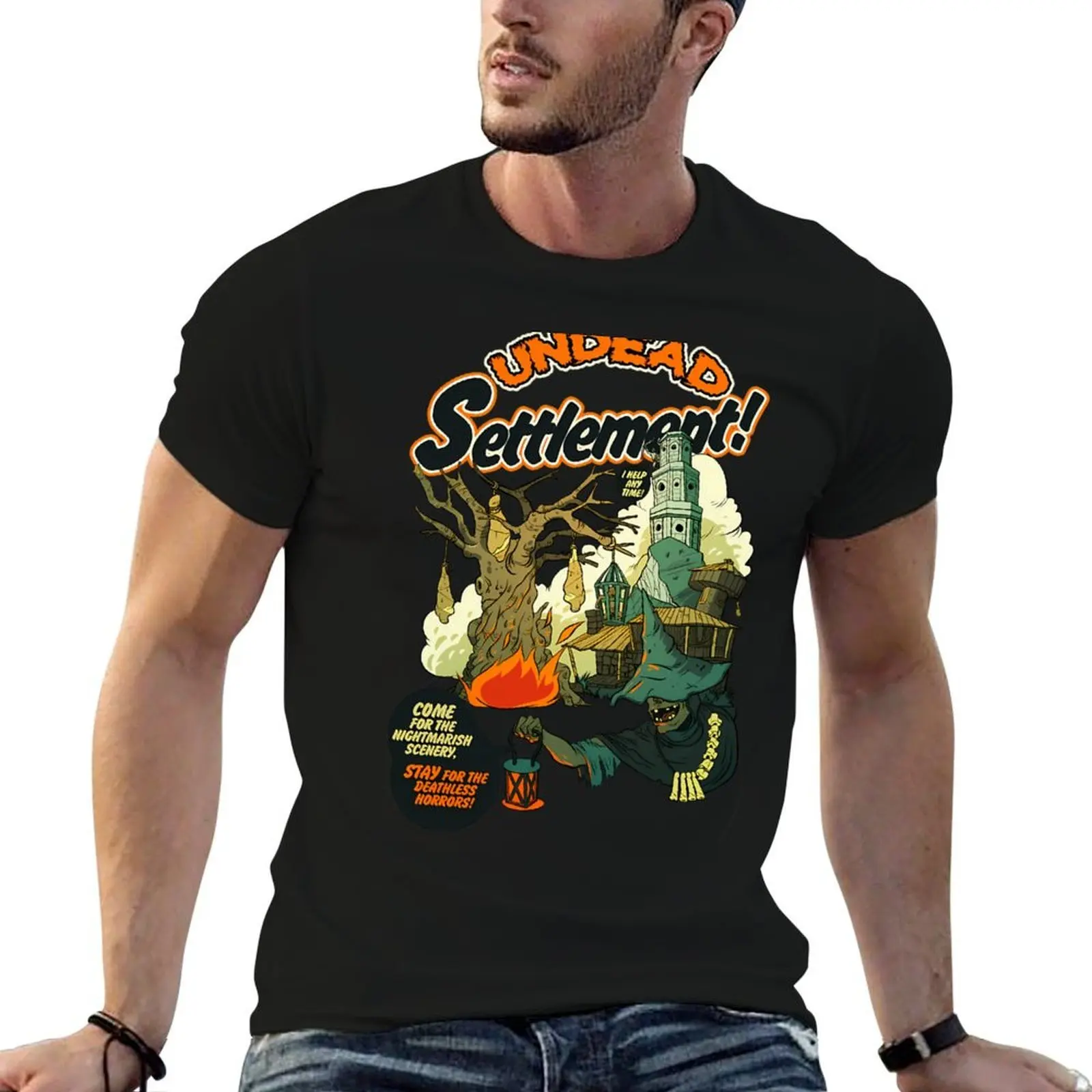 Undead Settlement T-Shirt mens graphic t shirts cotton t shirt pack man t shirt summer T-shirt