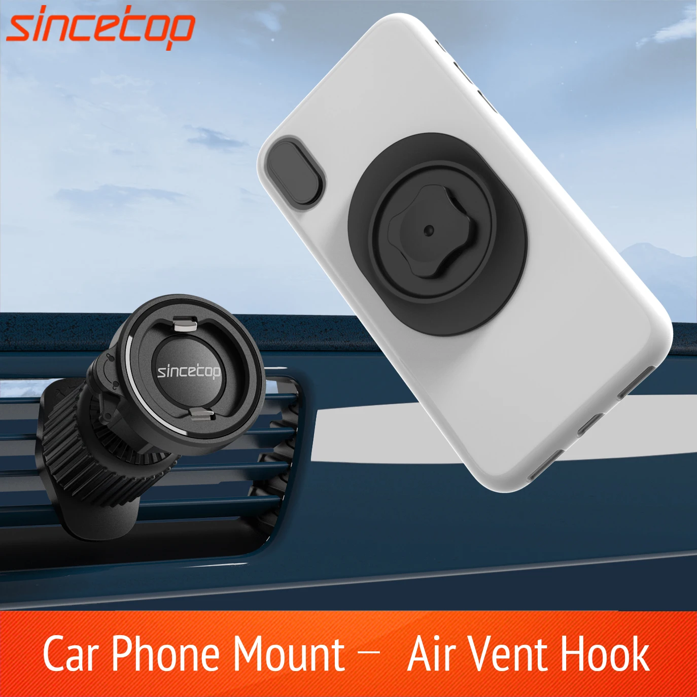 

Car Vent Phone Holder,Car Phone Air Vent Hook Mount, One Hand Quick Mount & Release Clip Cell Phone Stand In Car GPS