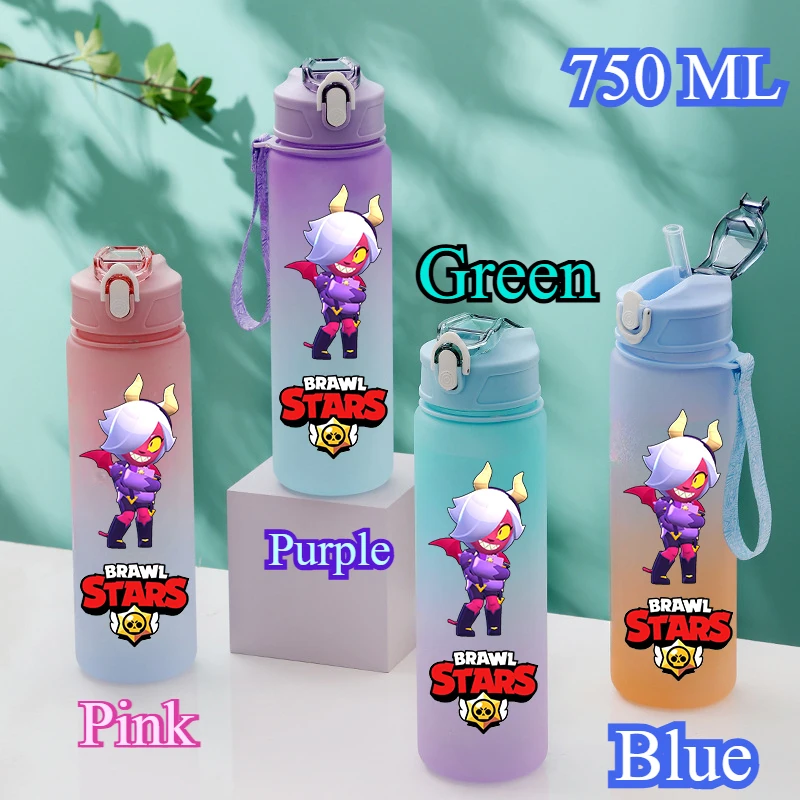 Wilderness Brawl Outdoor Sports 750ml Large Capacity Cartoon Portable Plastic Water Bottle Drinking Cup Squicker Leon Spike Gift