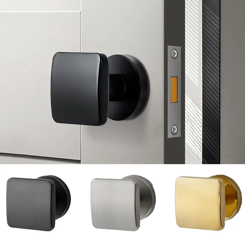 

Невидимый односторонний бесшумный дверной замок, дверь спальни, скрытый фон, настенный замок без ключа, односторонняя ручка из утепленного цинкового сплава