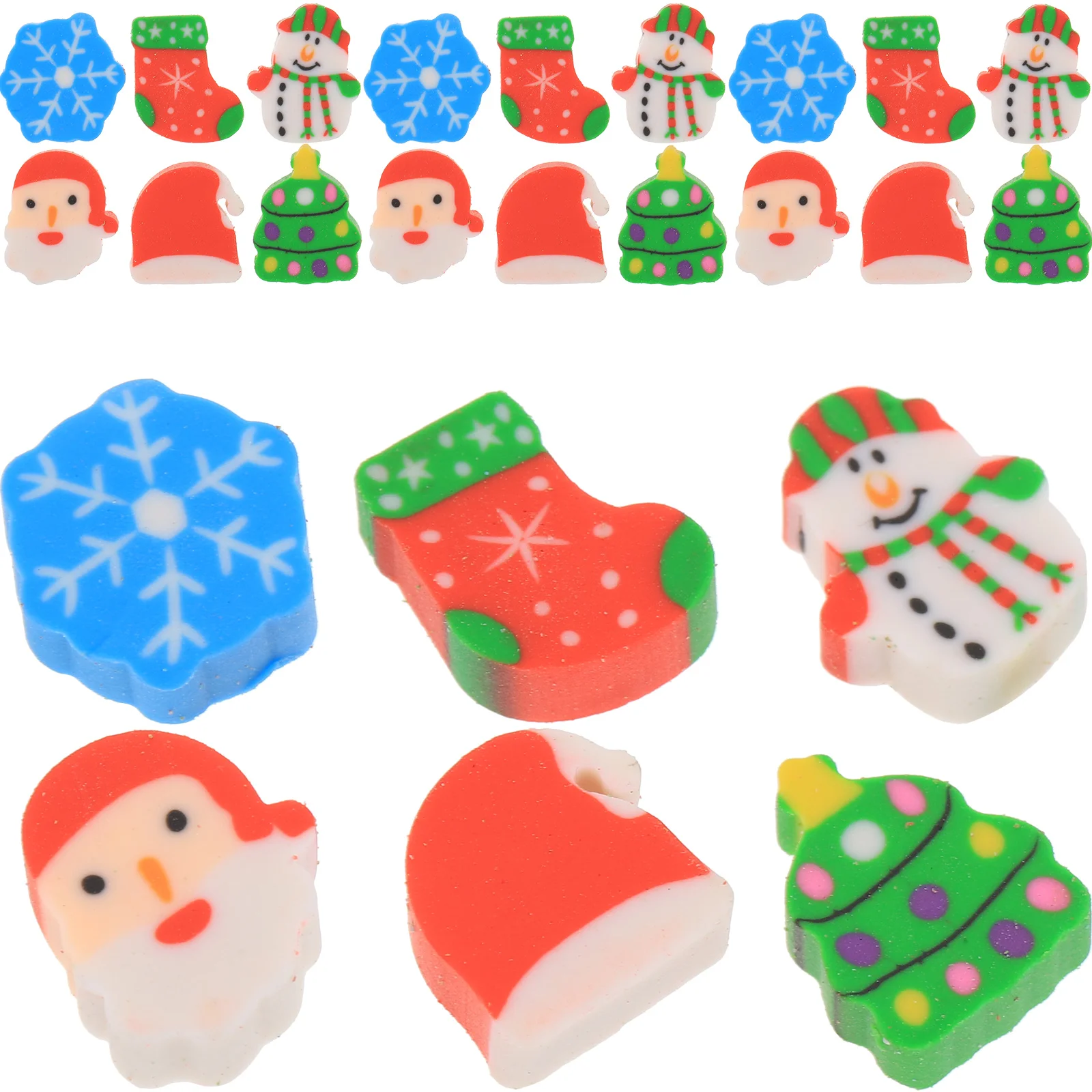 

Christmas Erasers Santa Claus Rubber Gifts Mini for Classroom Novelty Pencil Pupils
