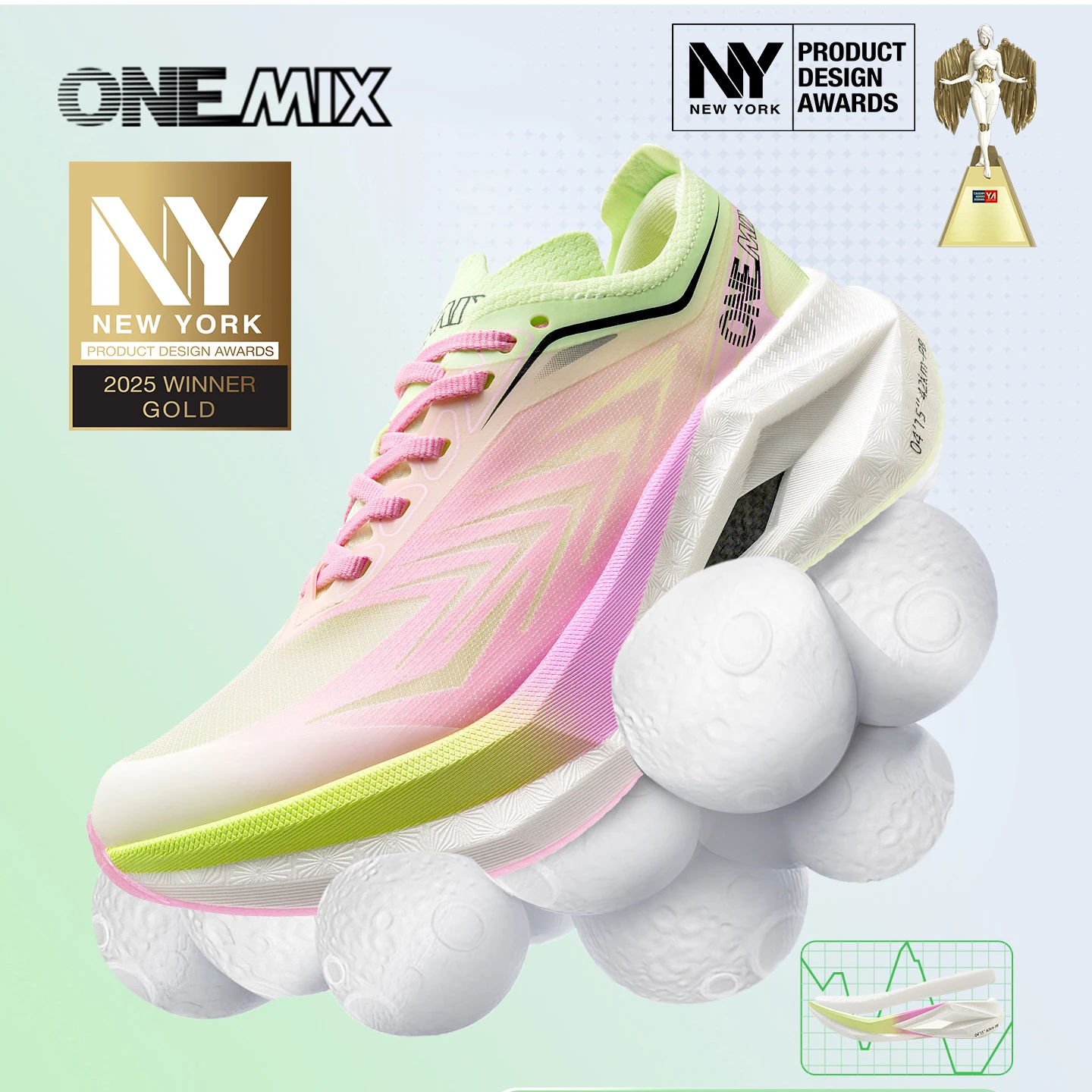 ONEMIX Full Palm Carbon Board Professional Marathon Running Shoes Shock Absorbing Men Sports Shoes Breathable Elastic Sneakers