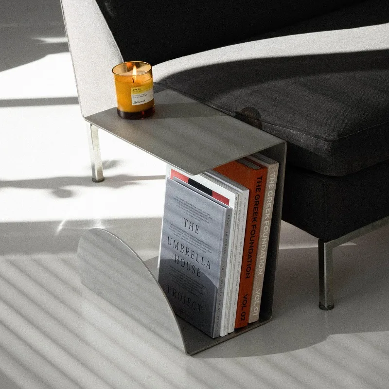 Table,Stainless Steel End Table for Sofa,Modern Nesting Table Set with Glass Top, Side Shelf