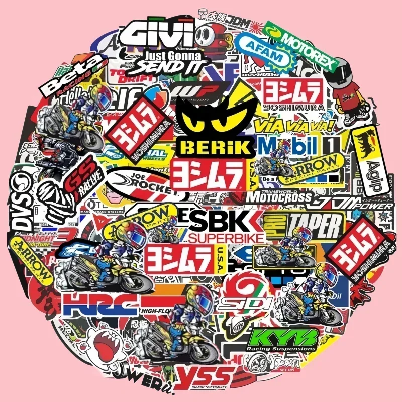 

40/80pcs Car Bike Helmet Tank Racing Sponsor Logo Set Motorcycle Stickers Moto For Honda Yamaha Kawasaki Suzuki Motocross Decals
