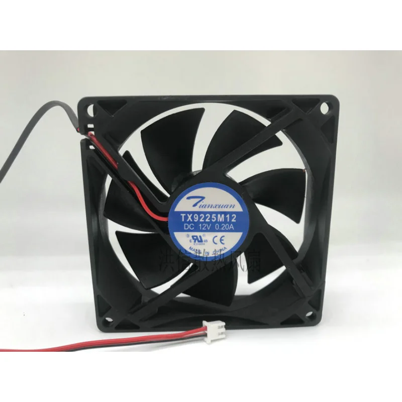 New Cooler Fan TX9225M12 12V 0.20A 9CM 9025 2-wire power cooling fan 90X90X25MM