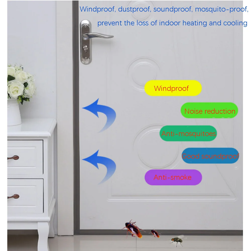 Multipurpose Adhesive Back Silicone Seal Strip Wind Dust Blocker Noise Reduction Weatherstrip Household Door Window Stopper