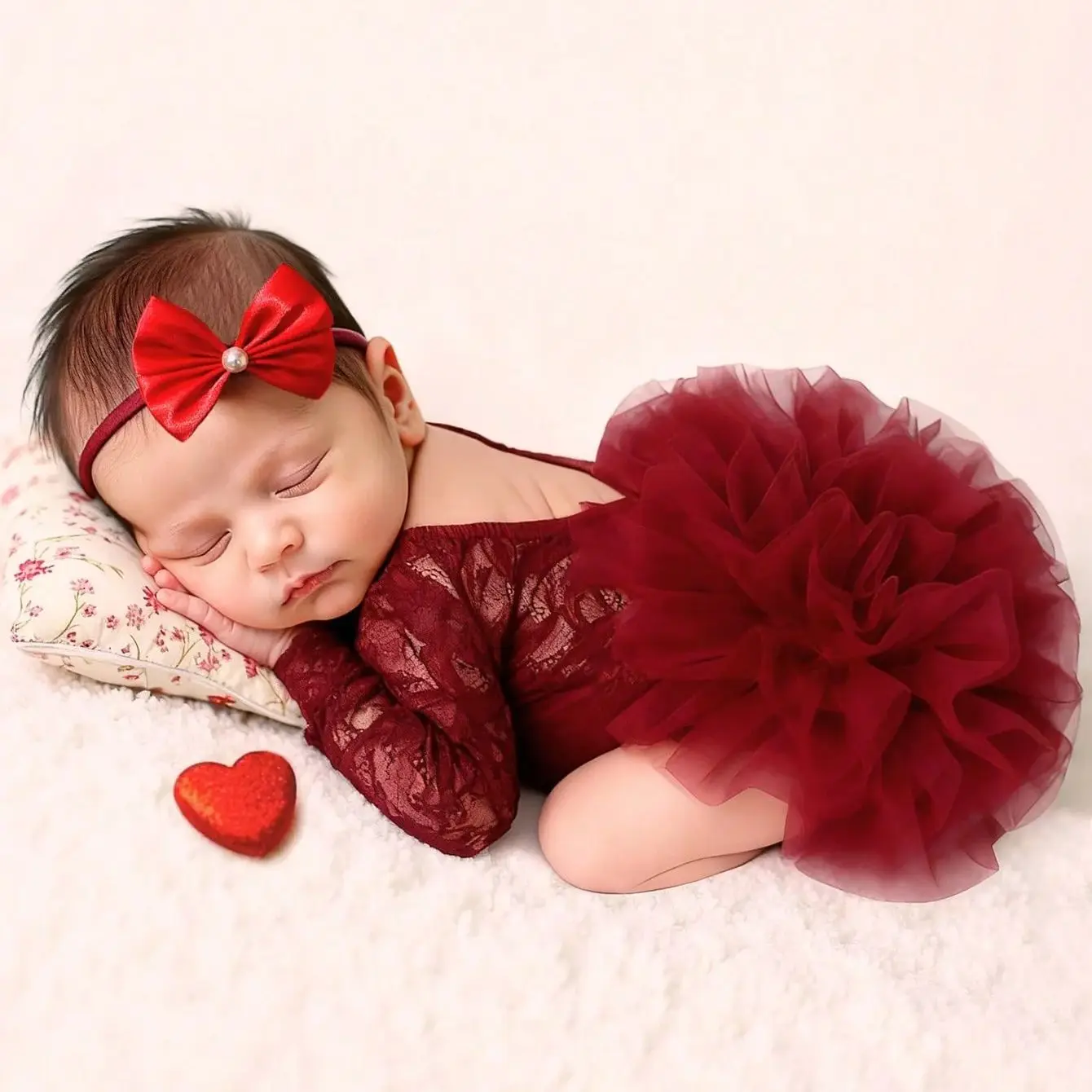 2pcs Baby Tutu Dress Newborn Photography Outfit Adorable Lace Girl Princess Dress Romper Baby Gifts Photo Shooting Clothing