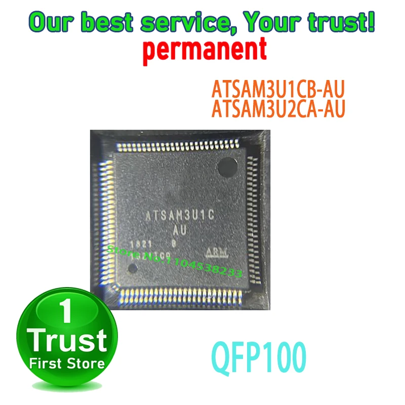 atsam3u1cb-au-atsam3u2ca-au-5-pieces-lot-qfp100-nouveau-et-original-en-stock