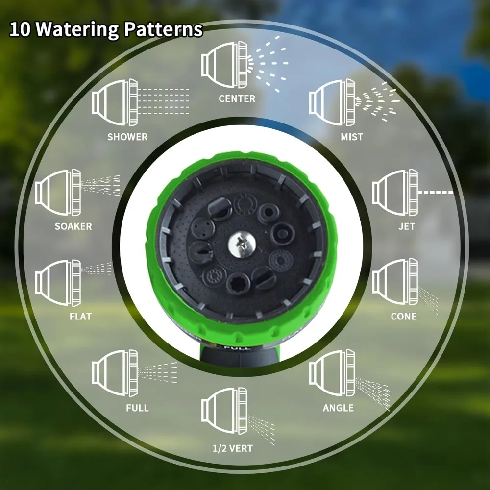 Bico pulverizador de mangueira de jardim, pulverizador de bico de mangueira de água 10 padrões de spray ajustáveis, ferramentas de jardim pistola de água de alta pressão para pla