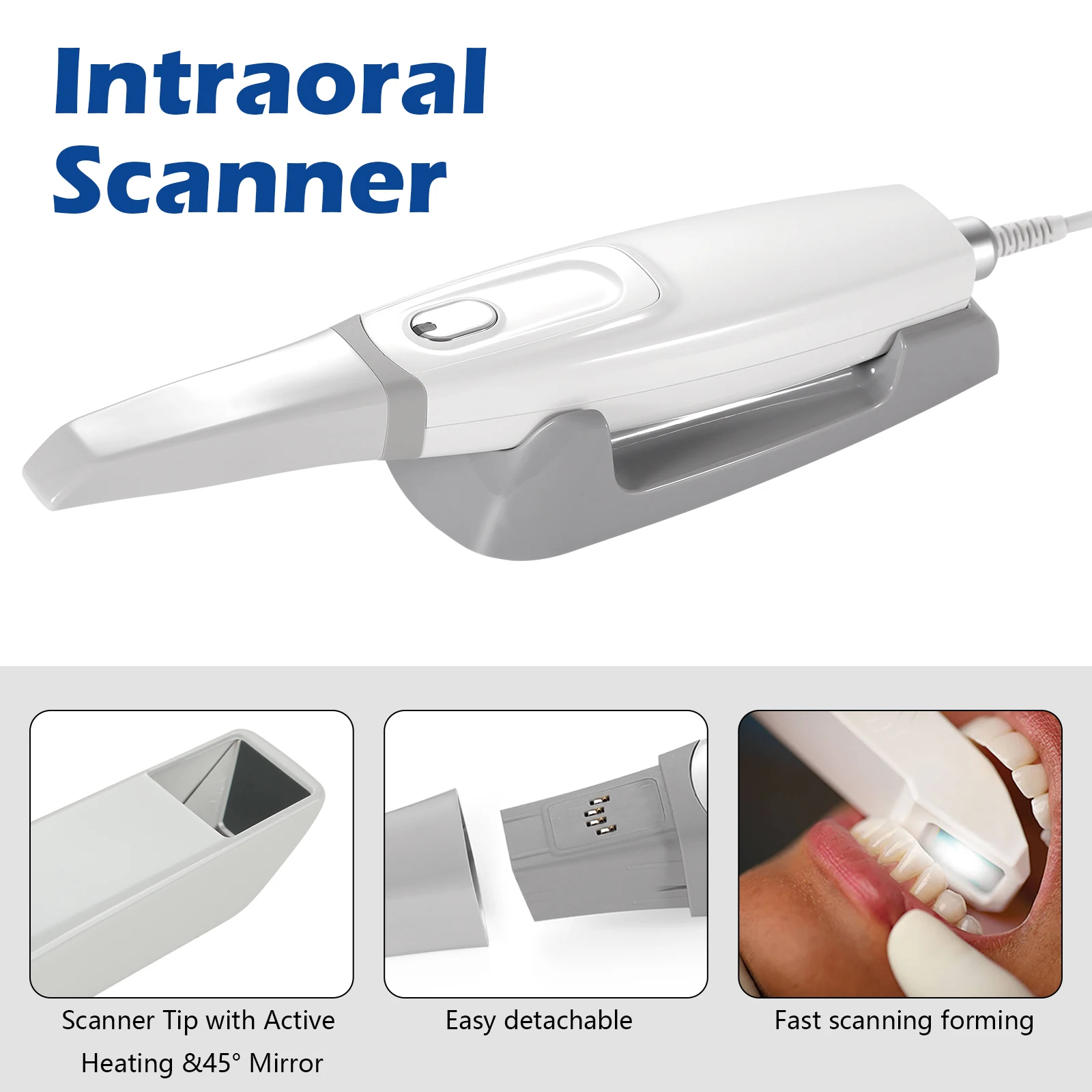 Dental Intra-oral Scanner 3D Real-time Display AI Scanning Software Fast Speed Scanner forImplant Orthodontics Rest/Scanner Tips
