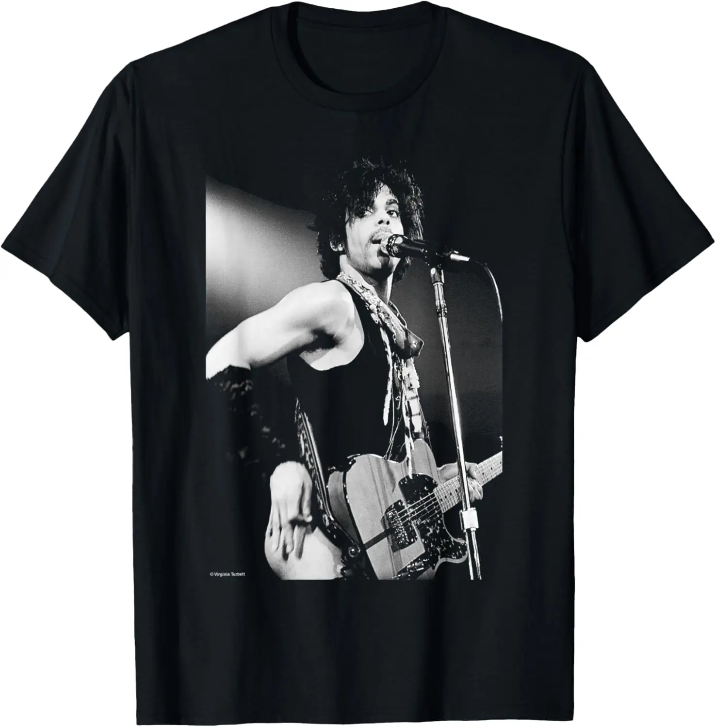 Prince Amsterdam 1981 Purple Rain Guitar By Virginia Turbett T-Shirt 100% Cotton Trendy Y2K Short-Sleeve Tee – Soft,