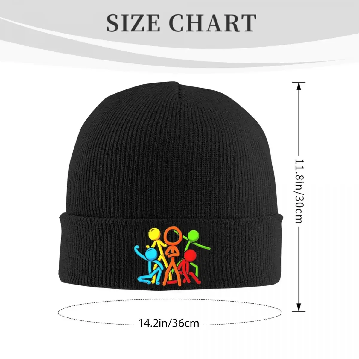 Alan Becker Sticks Figting Knitted Hat Beanies Winter Hats Warm Color Caps Men Women