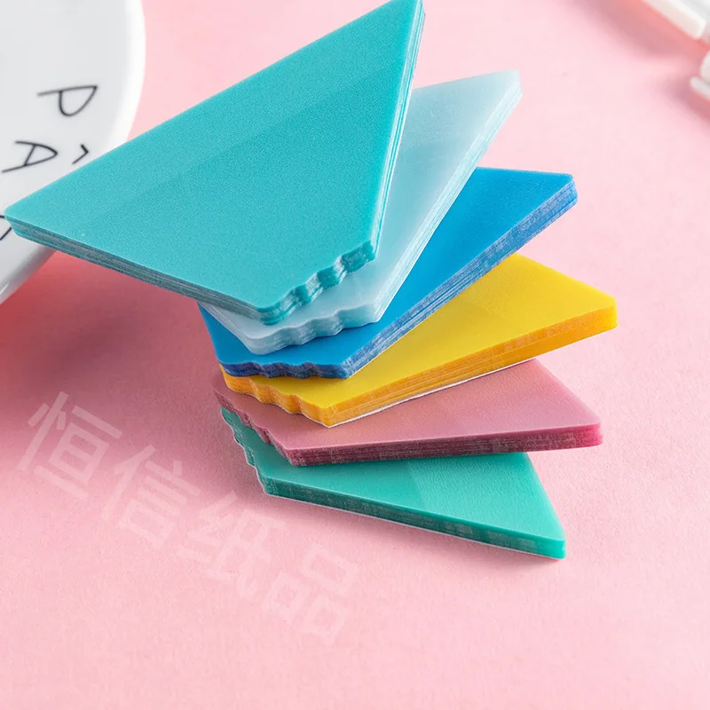 50sheets Light Color Transparent Pearlescent BOPP Sticky Notes Notebook Reading Highlights Label Writable Sticker To Do List Tab