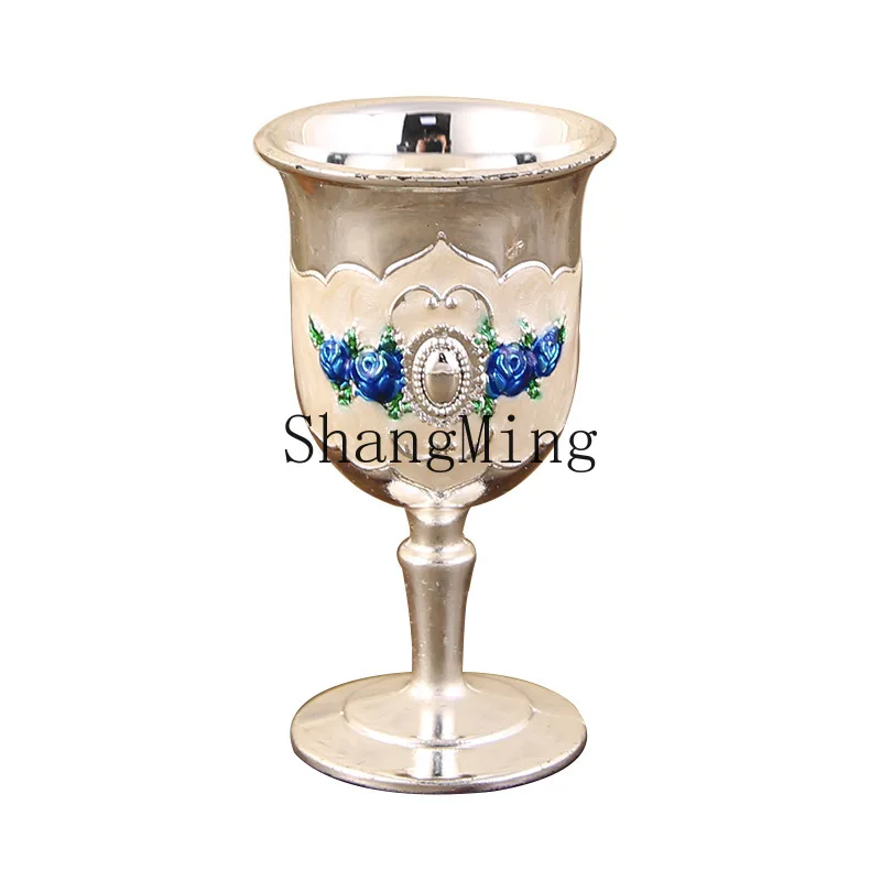 

PYH fashion metal tall Baijiu cup one bite cup creative wine set retro color home drinking ornament spot