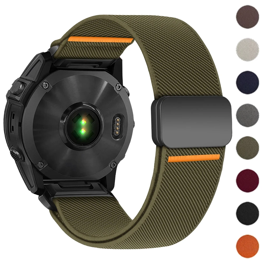 Schnellwechsel-Armband 22 26mm für Garmin Fenix 8 7X 7 Pro 6 6X 5X 5Plus Tactix 7 8 Magnetisches Nylon-Schlaufenarmband Fenix 8 Band 51mm 47mm