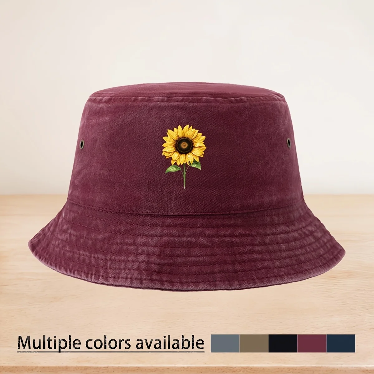 Men' & Women' Realistic Sunflower Print Bucket Hat - Lightweight Trucker Suitable for Fishing, Travel, Outdoor Activities, Casua