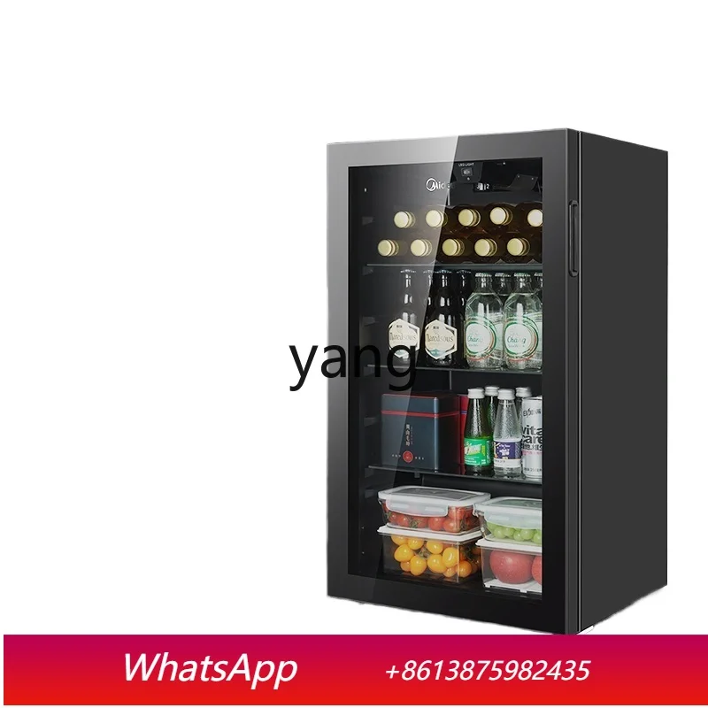 LH  Refrigerated Fresh Cabinet Ice Bar Household 45/95L Office Living Room Mini Transparent Beverage Refrigerator