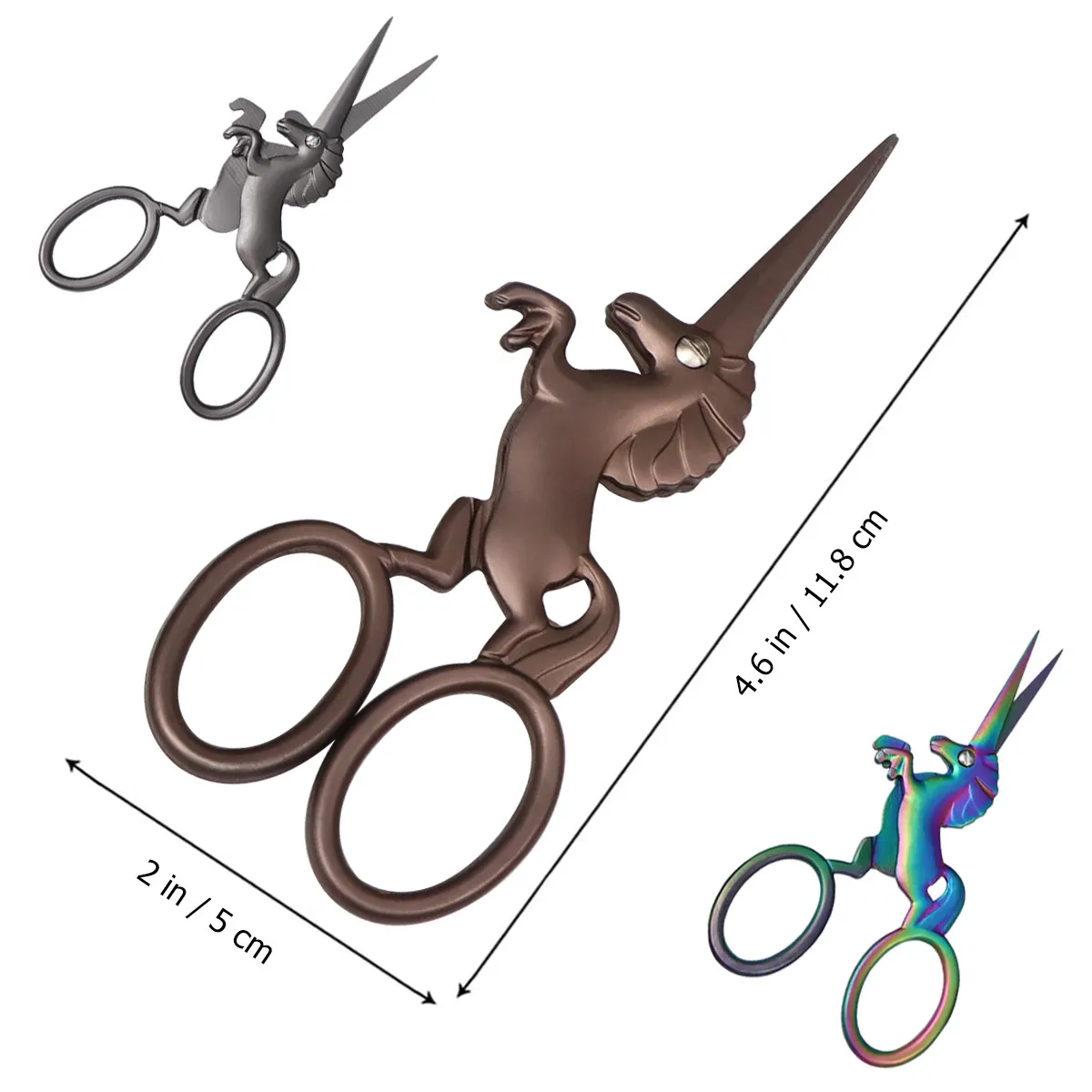 

Набор из 3 ножниц для вышивания из нержавеющей стали в винтажном стиле с изображением лошади, для раскроя ткани и шитья