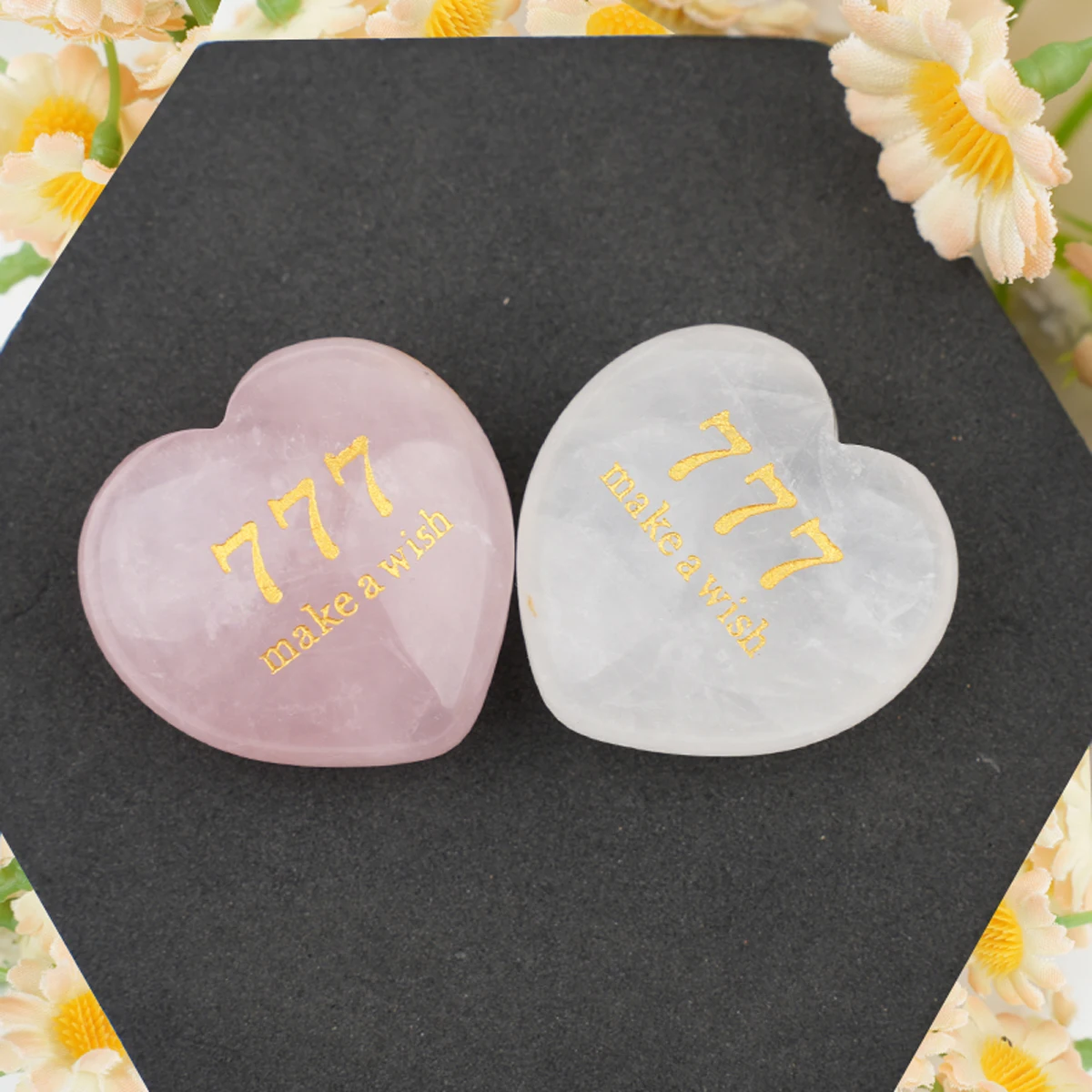 

Angel Heart Shaped Ornament Natural Semi-Precious Rose Quartz Small Ornament 13mm For Office Desk Kitchen Decorative