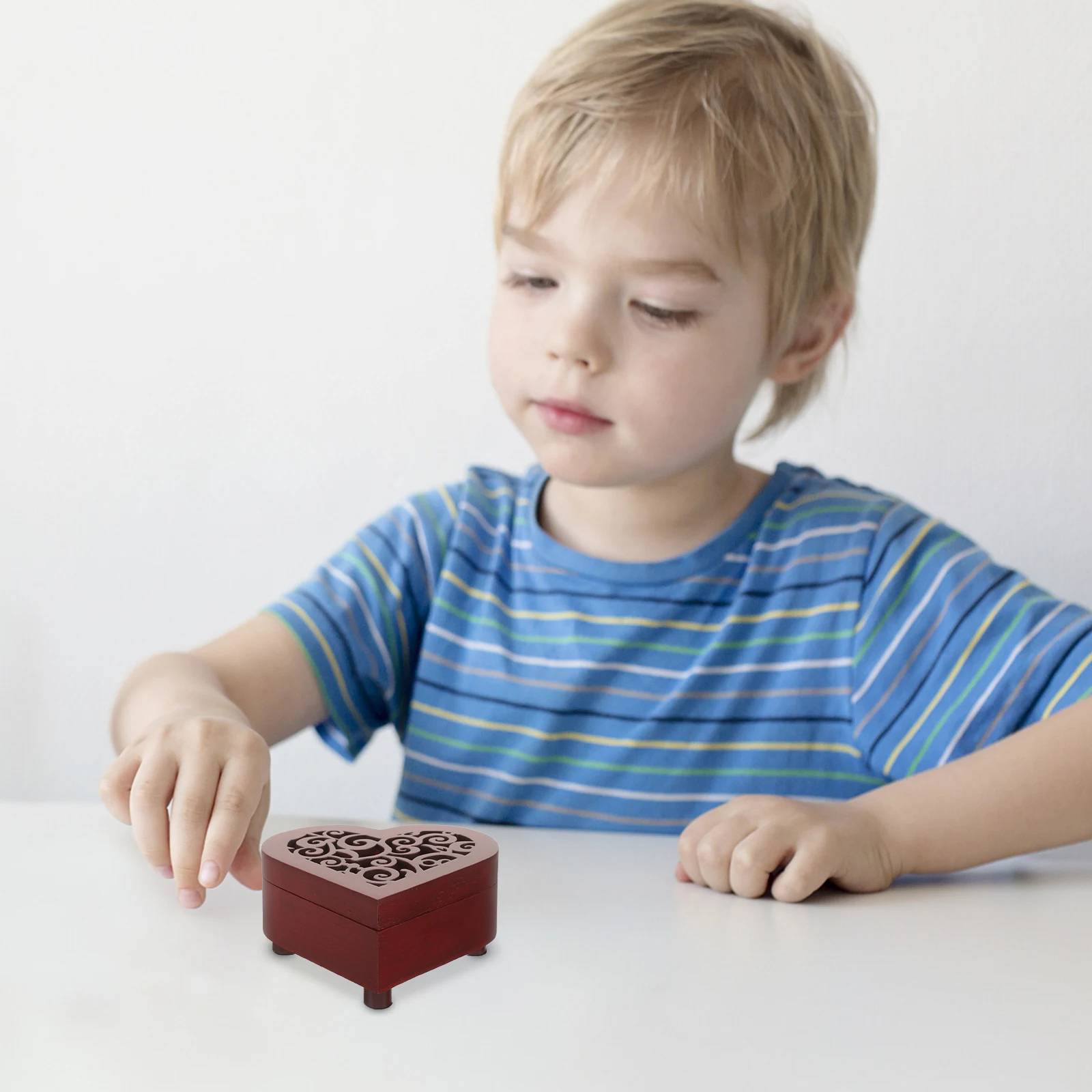 

Heart Shaped Wooden Diy Music Box Kit No Mechanism Hollow Design Birthday Gift For Women Table Decorative Music Box