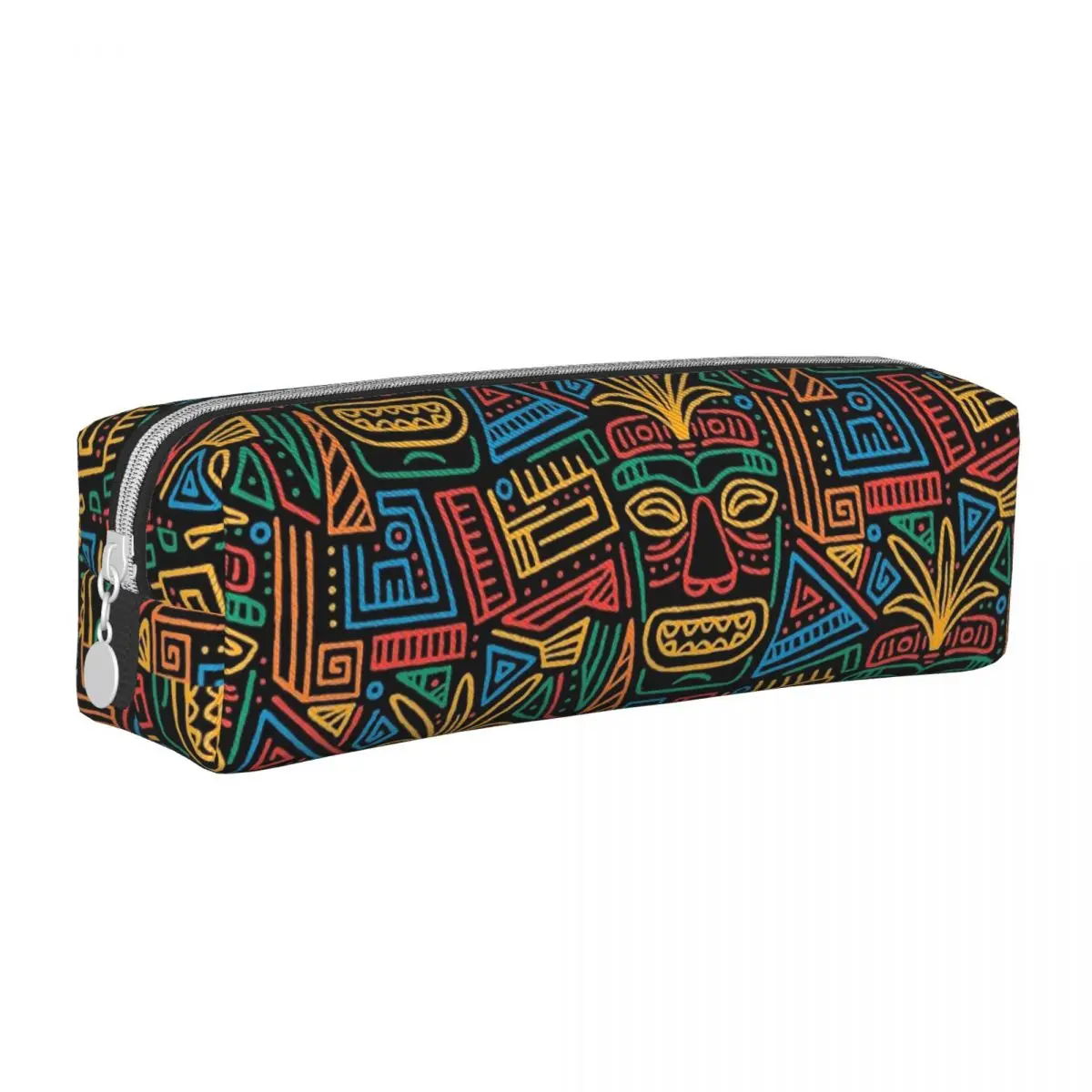 Tiki Pattern Pencil Cases Creative Tropical Exotic Pen Holder Bag for Student Big Capacity Students School Gifts Pencilcases