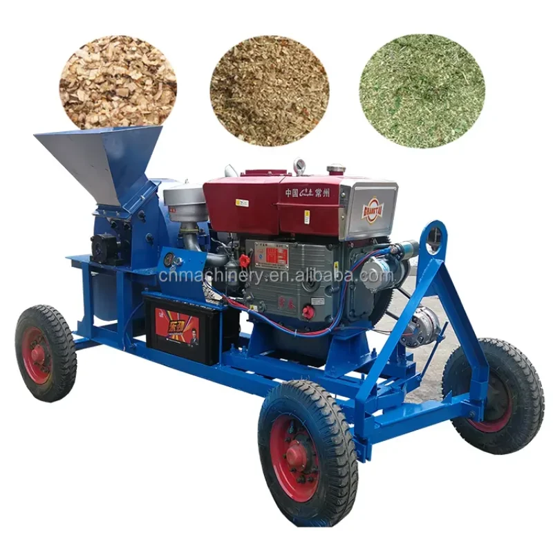 Wood crusher shredder Sawdust shaving crushing wooden pallet chip  Branch grinder Wood chipper machine