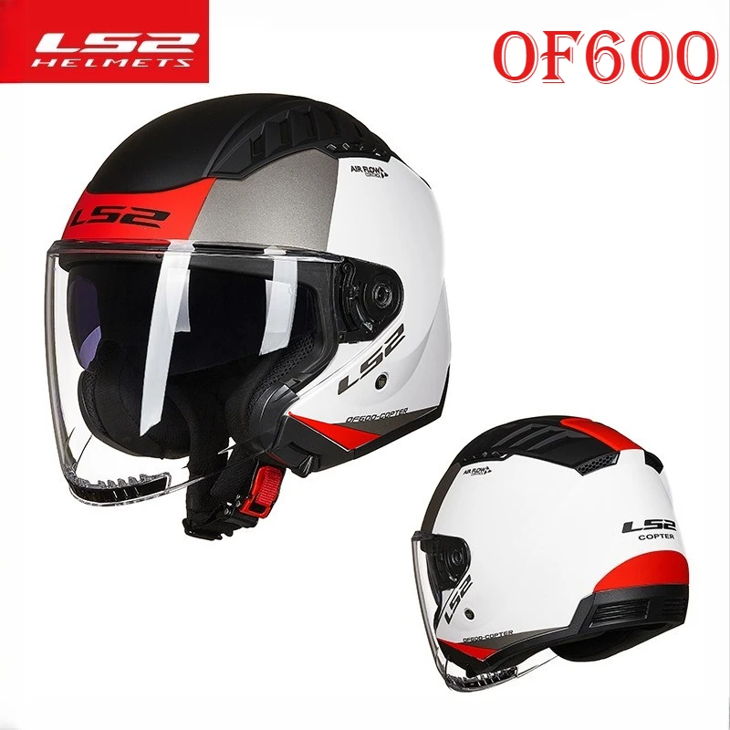 LS2 OF600 Motorbike Helmet Double Lens Half Helmet Vintage Locomotive Unisex Combination Motorcycle Fashion Riding Helmets - Image 5
