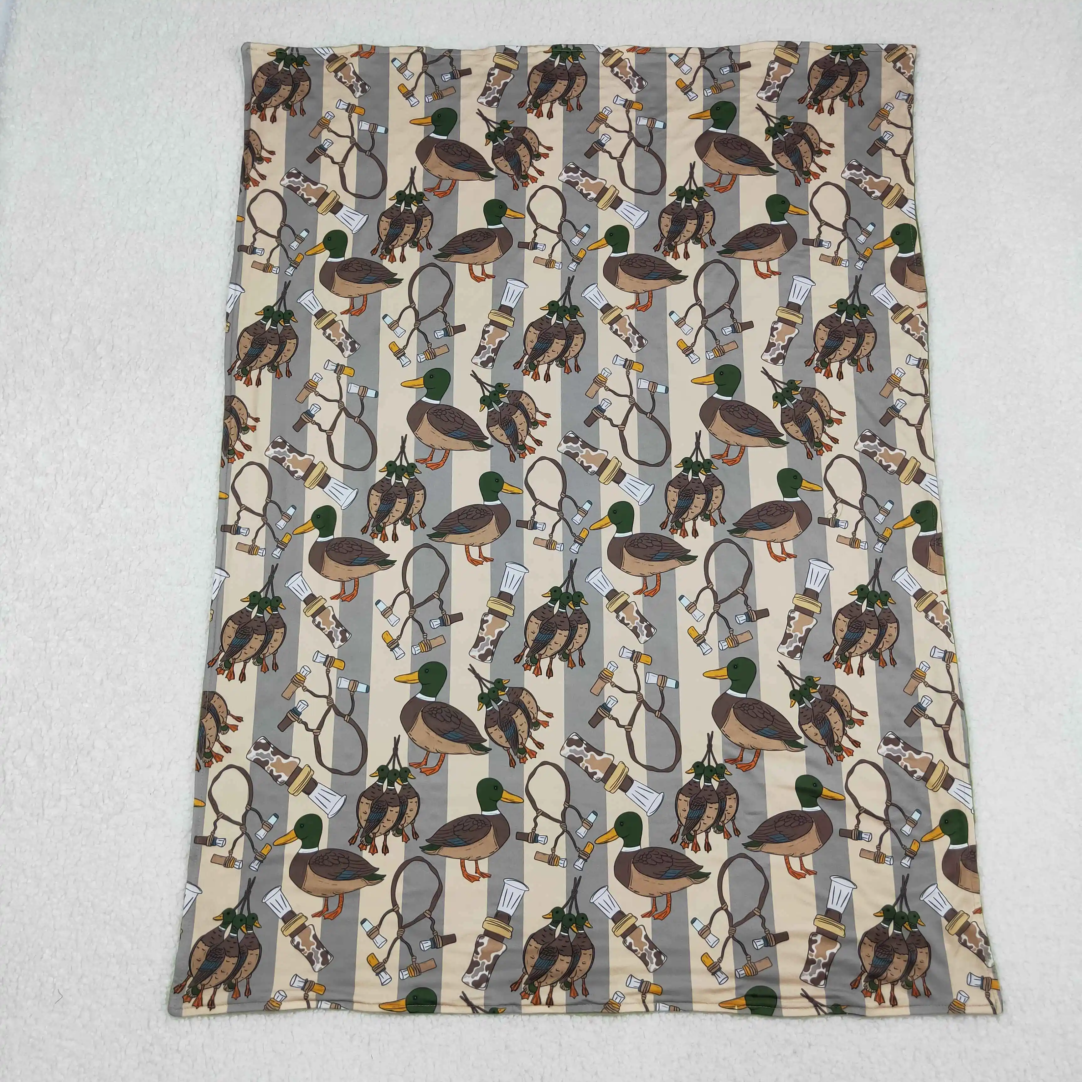 Offre spéciale bébé enfants canards verts appels couvertures de chasse Minky doux Boutique literie polaire enfant en bas âge flanelle enfants mince couette