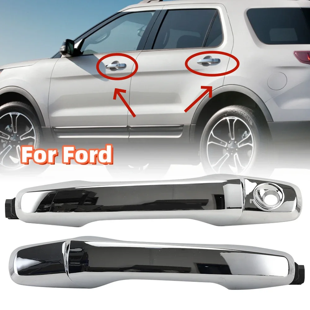 

Chrome Door Handle for Ford Edge 2011-2014 For Ford Explorer 2011-2018 Front/Rear Side with Cover and Hole Car Exterior Outside