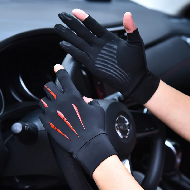 

Sport Ice Silk Half Finger Moto Gloves Men Riding Driving Motorbike Gloves Summer Breathable Elastic Hiking Men Glove Equipment
