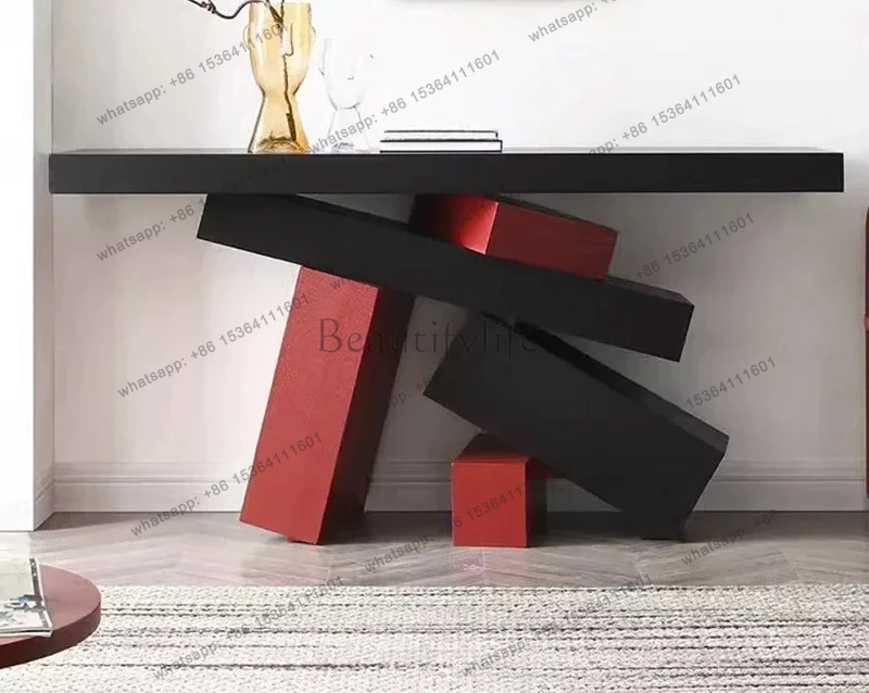 

Italian light luxury design sense solid wood color matching Xuanguantai model room hotel villa decoration fashion