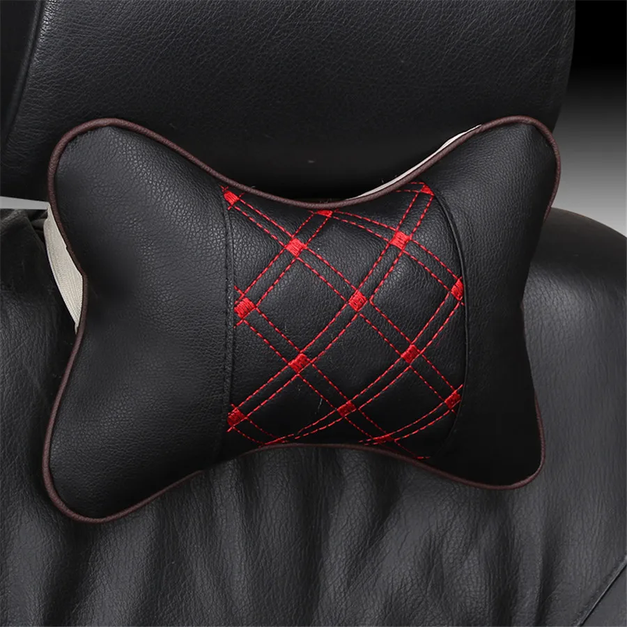 Universal Leather Breathable Fabric Full Surrounded Front+Rear Cushion 5-Seats Car Cushions+2 Pcs Headrest