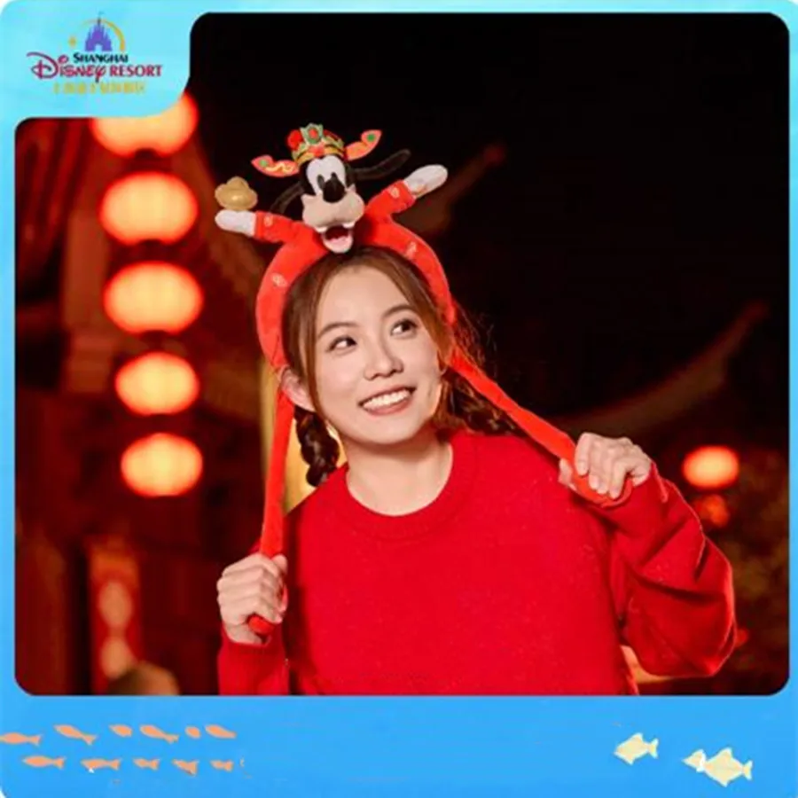 

Original Shanghai Disney 2025 Spring Festival Goofy Series Mobile Headband Plush Headband Hair Accessories