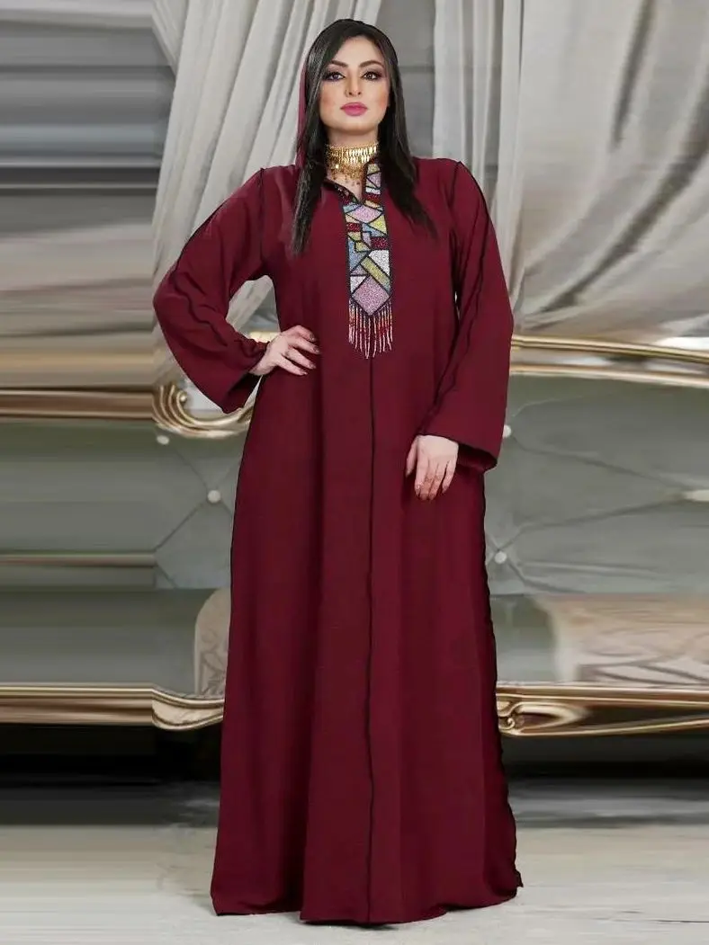 

Abaya Dubai Fashion Islam Muslim Dress Kaftan Moroccan Caftan Dresses Women Djellaba Robe Longue Vetement Musulmane Femme Wy934