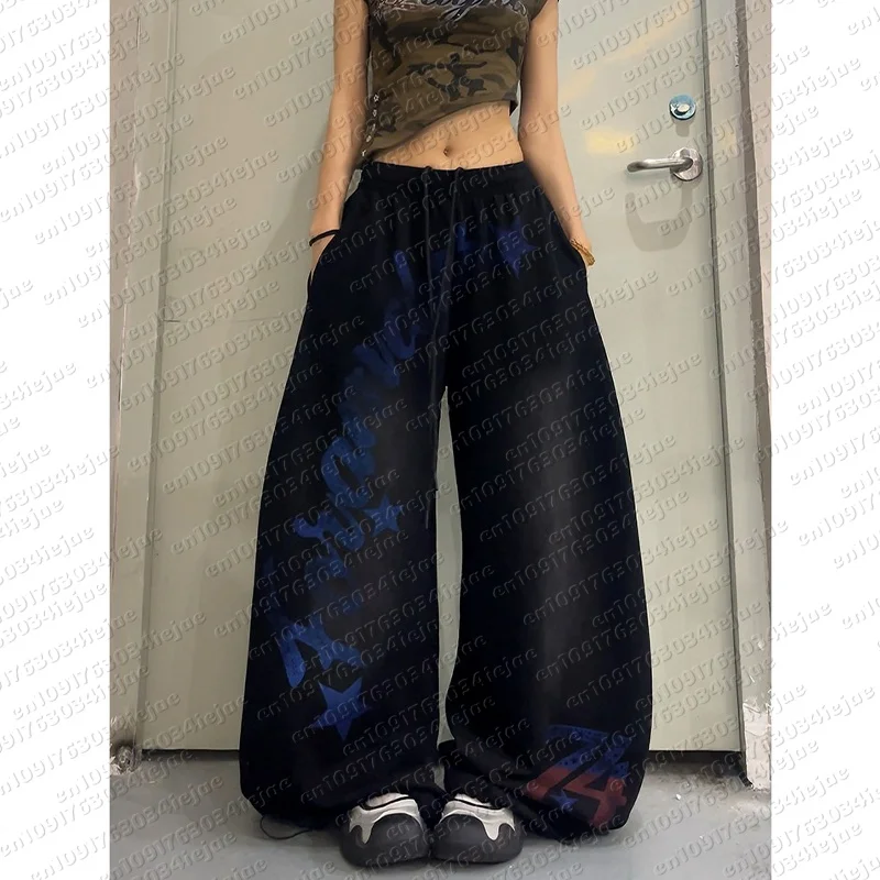 2026 Amerikanische Retro-Print-Freizeithose Vielseitiger Hot-Girl-Stil High-Street Harajuku-Stil Damen- und Kinder-Freizeithose – Detail 5