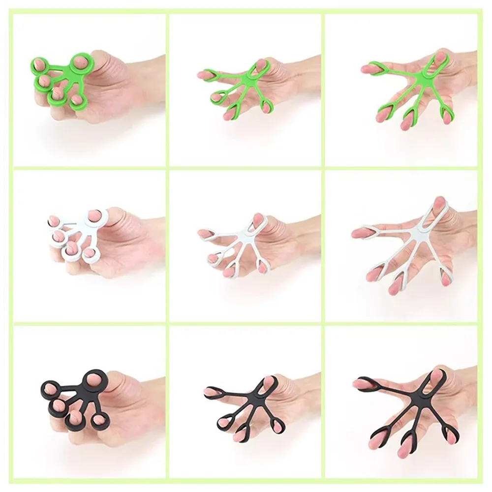 3 Levels Silicone Resistance Finger Strength Exerciser Stretcher Ring Guitar Finger Exercisers Hand Rehabilitation Gripper Band