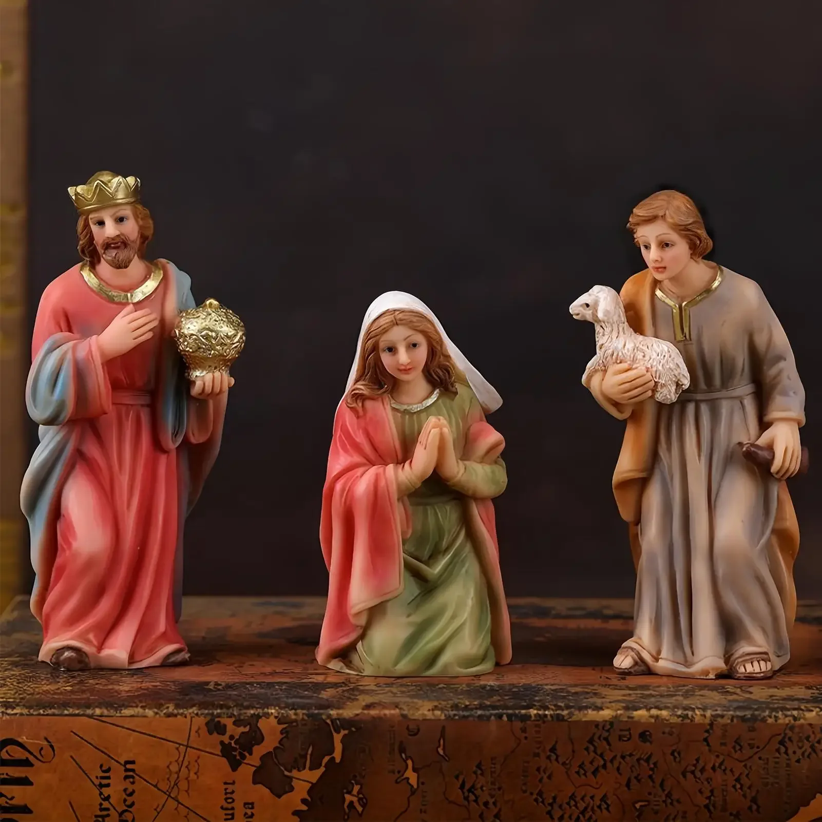 Christmas Nativity Scene Religious Jesus Figurines Manger Home Decor Small Figurines Nativity Scene Table Decor For Indoor