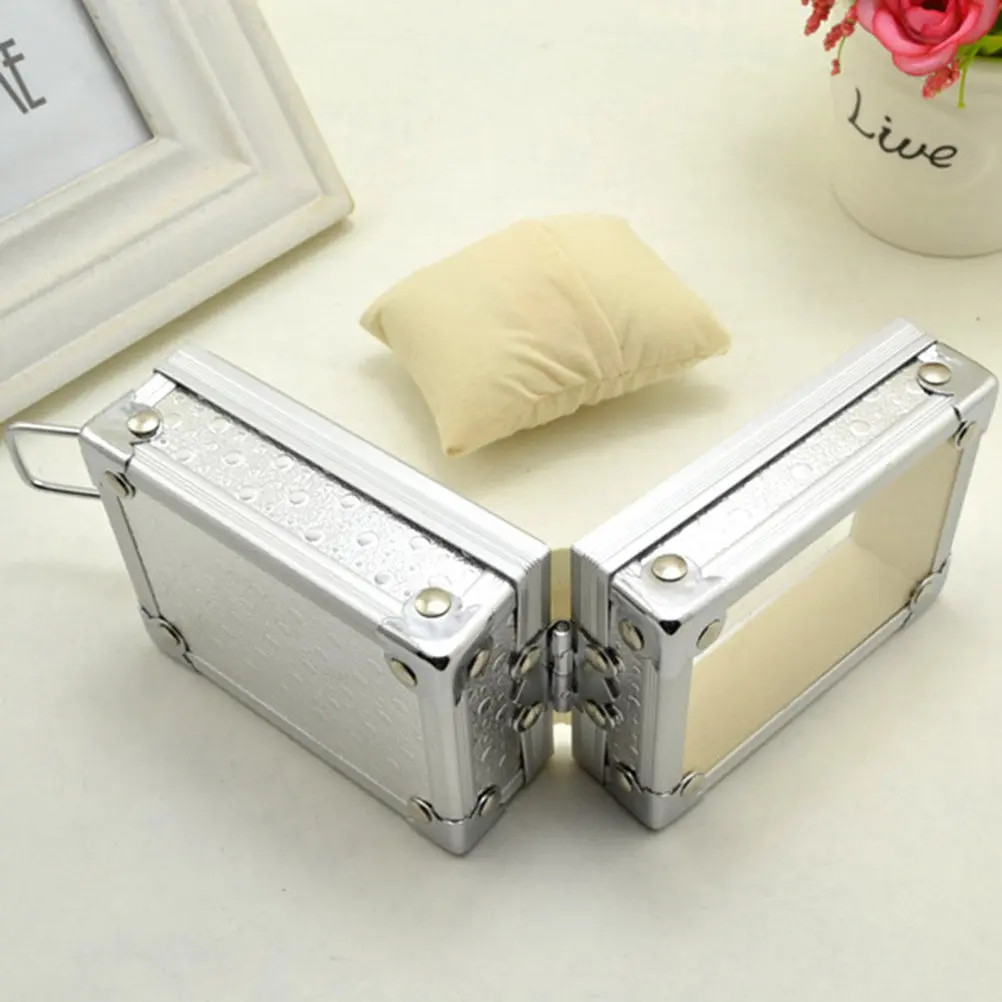 Metal Watch Display Box Transparent Lid Removable Pillow Jewelry Storage Organizer Case Personal Business Use Collection Box