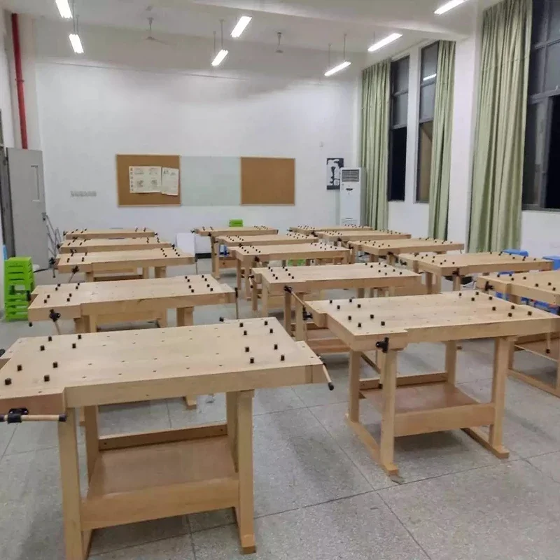 

Import Beech Woodworking Workshop Laboratory Tool Solid Wood Handmade Table Multi-function Operation Table Woodworking 4 Table